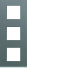 Hager - Plaque de finition gallery 3 postes verticale Taupe entraxe 71 mm