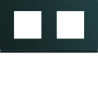 Hager - Plaque de finition gallery 2 postes Anthracite horizontale entraxe 71 mm