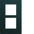 Hager - Plaque de finition gallery 2 postes Anthracite verticale entraxe 57 mm