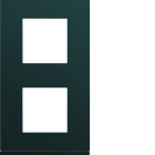 Hager - Plaque de finition Gallery 2 postes Anthracite verticale entraxe 71 mm