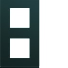 Hager - Plaque de finition gallery 2 postes Anthracite verticale entraxe 71 mm