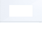 Hager - Plaque de finition gallery 4 modules pure infini, plastique blanc brillant