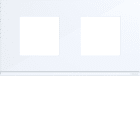Hager - Plaque gallery 2 postes horizontale 71 mm pure infini, plastique blanc brillant