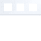 Hager - Plaque gallery 3 postes horizontale 71 mm pure infini, plastique blanc brillant