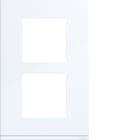 Hager - Plaque gallery 2 postes verticale 57 mm pure infini, plastique blanc brillant