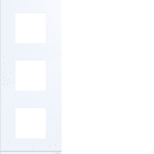 Hager - Plaque gallery 3 postes verticale 71 mm pure infini, plastique blanc brillant