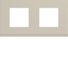Hager - Plaque de finition gallery 2 postes horizontale 71 mm sand, plastique sable mat