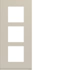 Hager - Plaque de finition gallery 3 postes verticale 57 mm sand, plastique sable mat