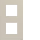 Hager - Plaque de finition gallery 2 postes verticale 71 mm sand, plastique sable mat