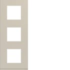 Hager - Plaque de finition gallery 3 postes verticale 71 mm sand, plastique sable mat