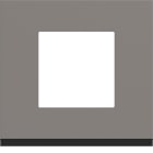 Hager - Plaque de finition gallery 1 poste taupe, plastique brun mat