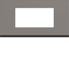 Hager - Plaque de finition gallery 4 modules entraxe 71 mm taupe, plastique brun mat