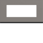Hager - Plaque de finition gallery 5 modules entraxe 71 mm taupe, plastique brun mat