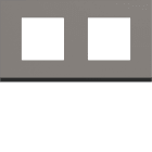 Hager - Plaque de finition gallery 2 postes horizontale 71 mm taupe, plastique brun mat