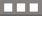 Hager - Plaque de finition gallery 3 postes horizontale 71 mm taupe, plastique brun mat