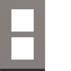 Hager - Plaque de finition gallery 2 postes verticale 57 mm taupe, plastique brun mat