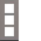 Hager - Plaque de finition gallery 3 postes verticale 57 mm taupe, plastique brun mat