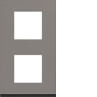 Hager - Plaque de finition gallery 2 postes verticale 71 mm taupe, plastique brun mat