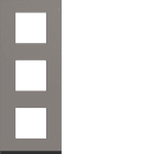 Hager - Plaque de finition gallery 3 postes verticale 71 mm taupe, plastique brun mat