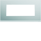 Hager - Plaque de finition Gallery 5 modules Aluminium entraxe 71 mm