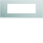 Hager - Plaque de finition Gallery 6 modules Aluminium entraxe 57 mm