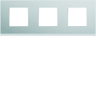 Hager - Plaque de finition Gallery 3 postes horizontale Aluminium entraxe 71 mm