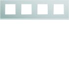 Hager - Plaque de finition Gallery 4 postes horizontale Aluminium entraxe 71 mm