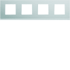 Hager - Plaque de finition gallery 4 postes horizontale Aluminium entraxe 71 mm