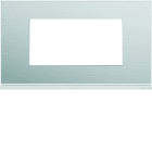 Hager - Plaque de finition Gallery 4 modules Aluminium entraxe 57 mm