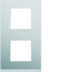 Hager - Plaque de finition gallery 2 postes Aluminium verticale entraxe 71 mm