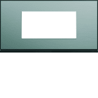 Hager - Plaque de finition Gallery 4 modules Acier entraxe 71 mm