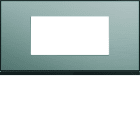Hager - Plaque de finition gallery 4 modules Acier entraxe 71 mm
