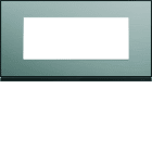 Hager - Plaque de finition Gallery 5 modules Acier entraxe 71 mm