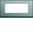 Hager - Plaque de finition gallery 5 modules Acier entraxe 71 mm