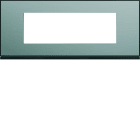 Hager - Plaque de finition gallery 6 modules Acier entraxe 57 mm