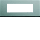 Hager - Plaque de finition Gallery 6 modules Acier entraxe 57 mm