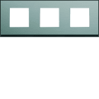 Hager - Plaque de finition gallery 3 postes horizontale Acier entraxe 71 mm