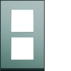 Hager - Plaque de finition Gallery 2 postes Acier verticale entraxe 57 mm