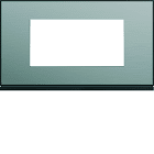 Hager - Plaque de finition Gallery 4 modules Acier entraxe 57 mm
