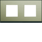 Hager - Plaque de finition gallery 2 postes Bronze horizontale entraxe 71 mm