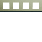 Hager - Plaque de finition Gallery 4 postes horizontale Bronze entraxe 71 mm