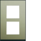 Hager - Plaque de finition Gallery 2 postes Bronze verticale entraxe 57 mm