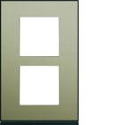 Hager - Plaque de finition gallery 2 postes Bronze verticale entraxe 57 mm