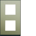 Hager - Plaque de finition Gallery 2 postes Bronze verticale entraxe 71 mm