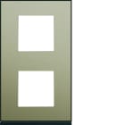 Hager - Plaque de finition gallery 2 postes Bronze verticale entraxe 71 mm