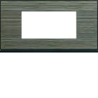 Hager - Plaque de finition Gallery 4 modules Pecan entraxe 71 mm