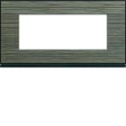 Hager - Plaque de finition Gallery 5 modules Pecan entraxe 71 mm