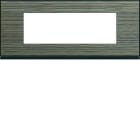Hager - Plaque de finition Gallery 6 modules Pecan entraxe 57 mm