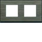 Hager - Plaque de finition Gallery 2 postes Pecan horizontale entraxe 71 mm