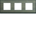 Hager - Plaque de finition gallery 3 postes horizontale Pecan entraxe 71 mm
